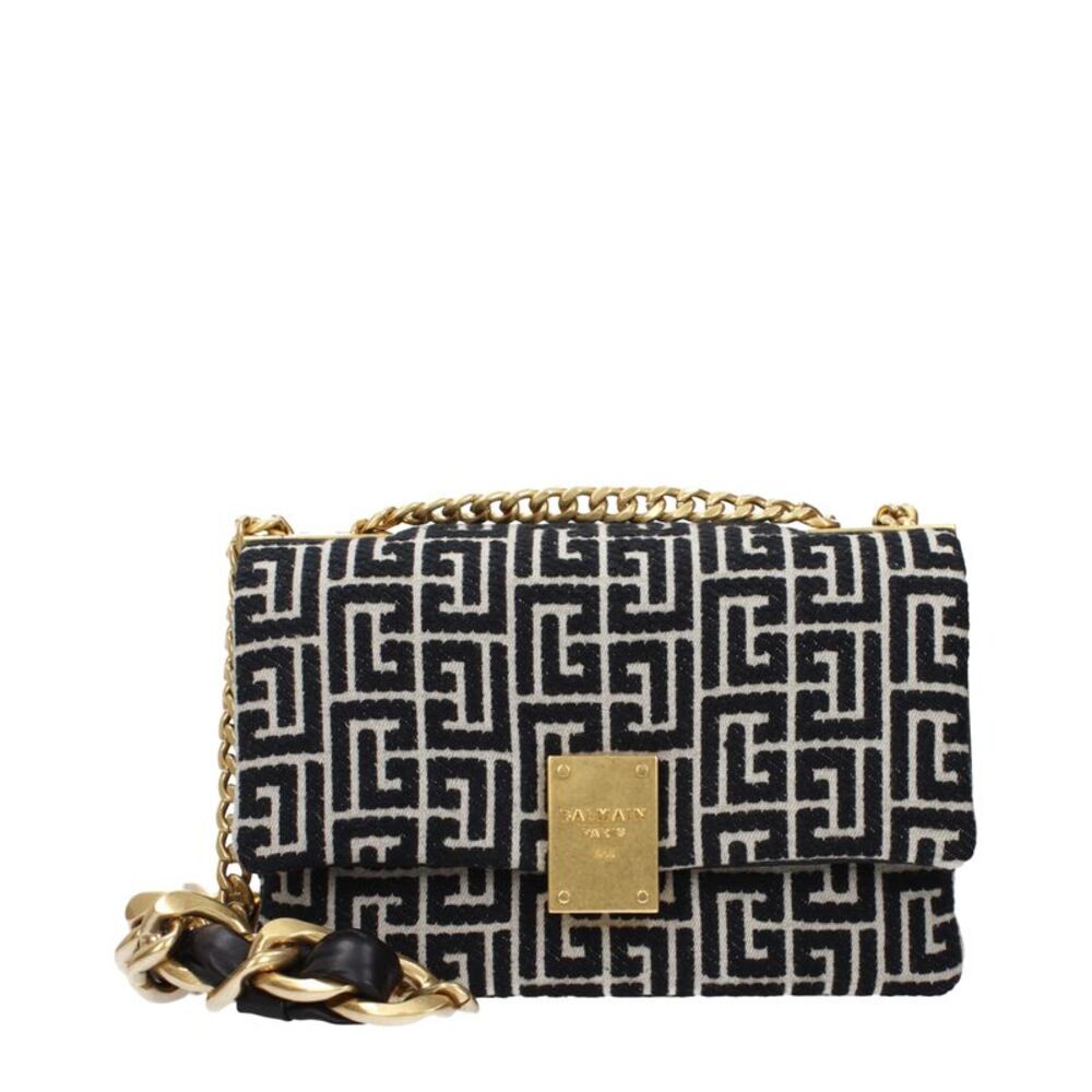 Balmain Black Fabric Crossbody Women's Bag